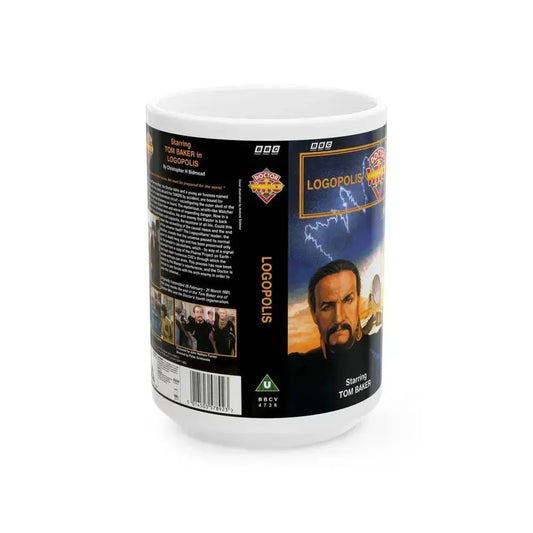 DOCTOR WHO LOGOPOLIS (VHS COVER) - White Coffee Mug 15oz - Go Mug Yourself