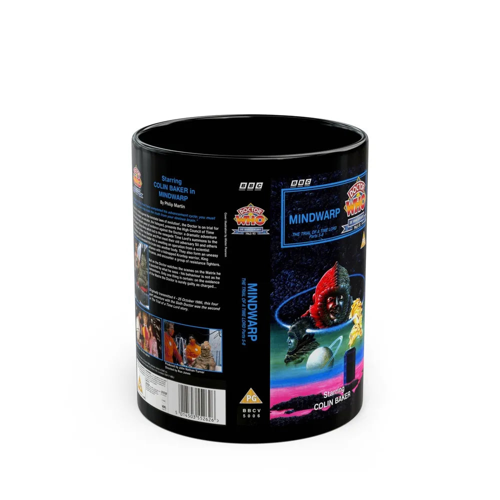 DOCTOR WHO MINDWARP (VHS COVER) - Black Coffee Mug-11oz-Go Mug Yourself