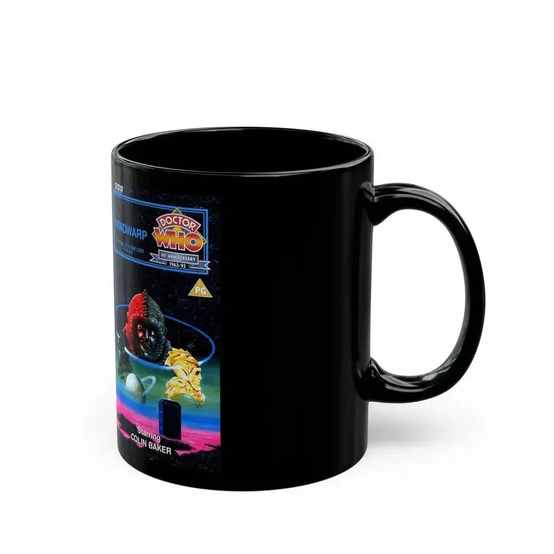 DOCTOR WHO MINDWARP (VHS COVER) - Black Coffee Mug - Go Mug Yourself