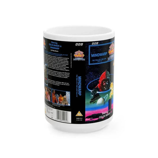 DOCTOR WHO MINDWARP (VHS COVER) - White Coffee Mug 15oz - Go Mug Yourself