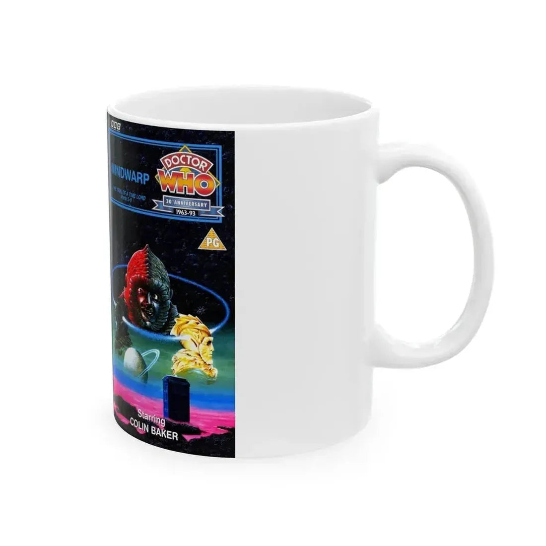 DOCTOR WHO MINDWARP (VHS COVER) - White Coffee Mug - Go Mug Yourself