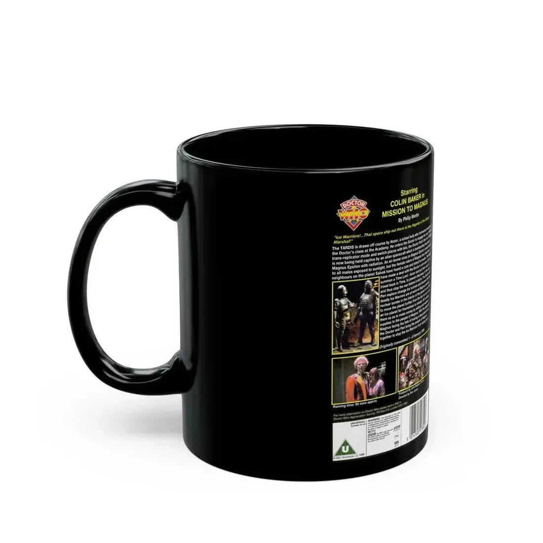 DOCTOR WHO MISSION TO MAGNUS (VHS COVER) - Black Coffee Mug - Go Mug Yourself