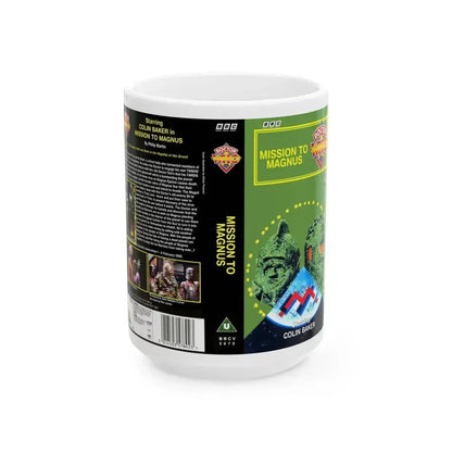 DOCTOR WHO MISSION TO MAGNUS (VHS COVER) - White Coffee Mug 15oz - Go Mug Yourself