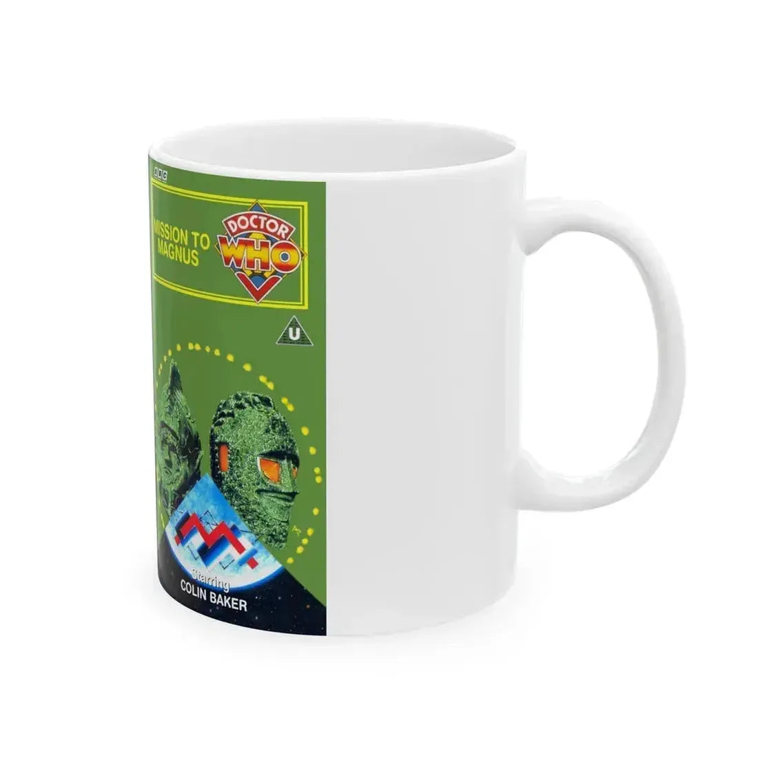 DOCTOR WHO MISSION TO MAGNUS (VHS COVER) - White Coffee Mug - Go Mug Yourself