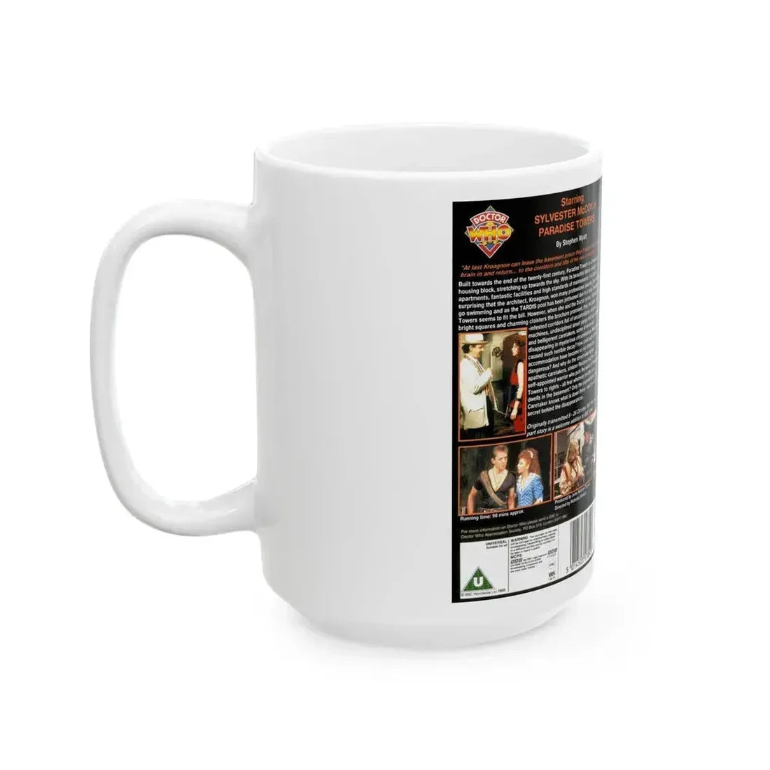 DOCTOR WHO PARADISE TOWERS (VHS COVER) - White Coffee Mug - Go Mug Yourself
