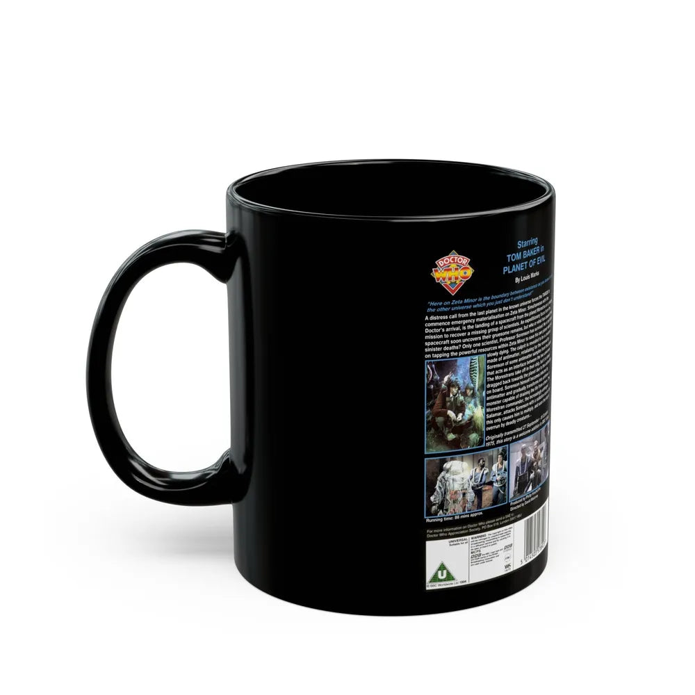 DOCTOR WHO PLANET OF EVIL (VHS COVER) - Black Coffee Mug-Go Mug Yourself