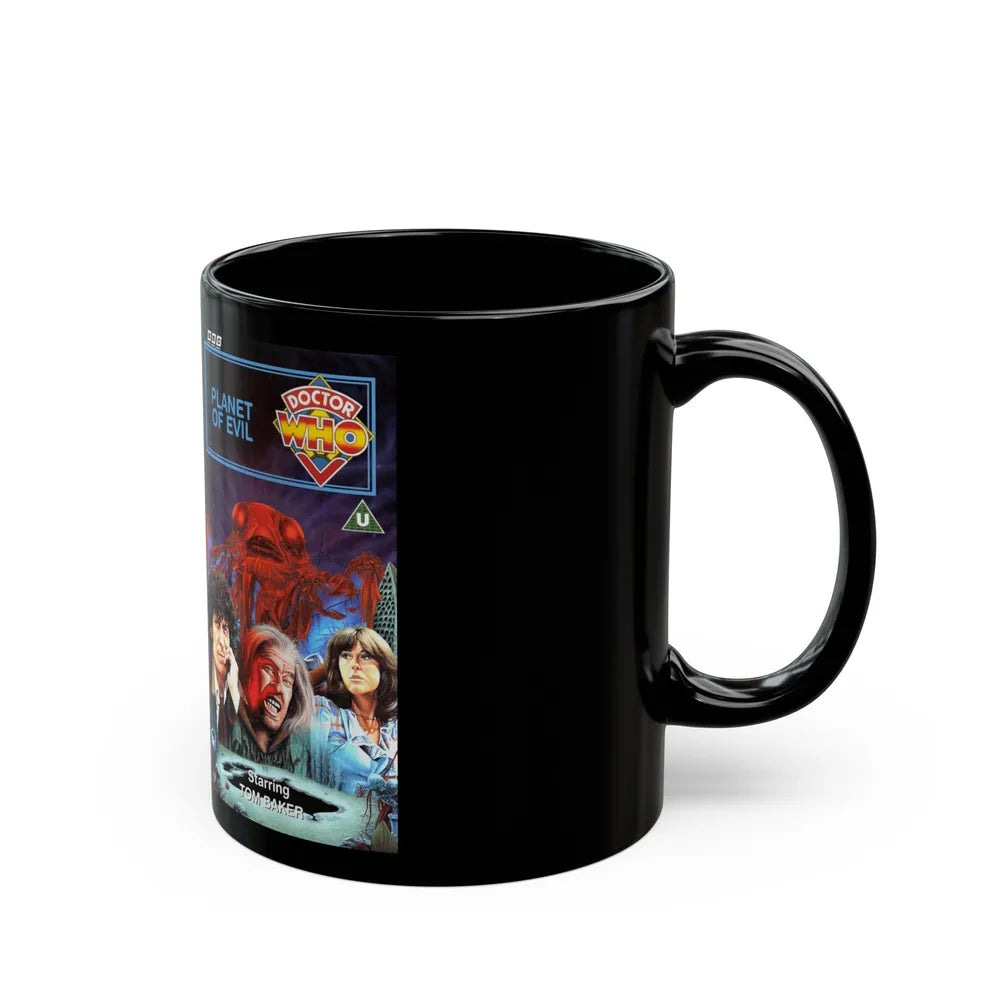 DOCTOR WHO PLANET OF EVIL (VHS COVER) - Black Coffee Mug-Go Mug Yourself