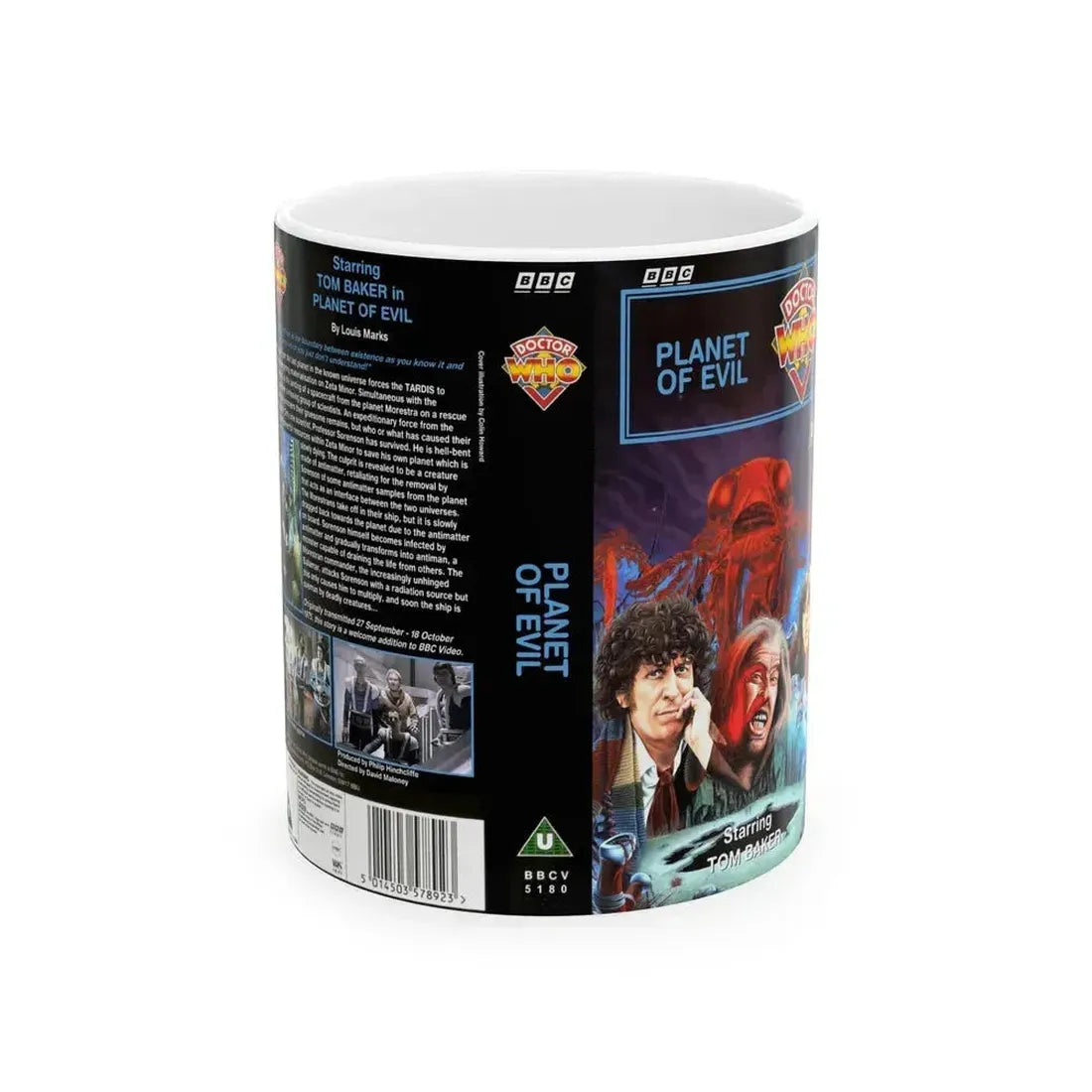 DOCTOR WHO PLANET OF EVIL (VHS COVER) - White Coffee Mug 11oz - Go Mug Yourself