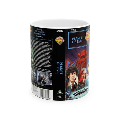 DOCTOR WHO PLANET OF EVIL (VHS COVER) - White Coffee Mug 11oz - Go Mug Yourself