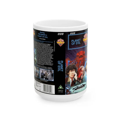 DOCTOR WHO PLANET OF EVIL (VHS COVER) - White Coffee Mug-15oz-Go Mug Yourself