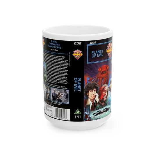 DOCTOR WHO PLANET OF EVIL (VHS COVER) - White Coffee Mug-15oz-Go Mug Yourself