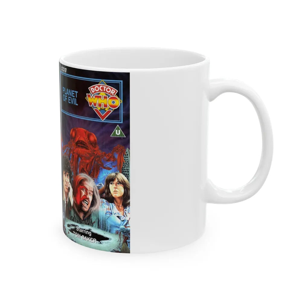 DOCTOR WHO PLANET OF EVIL (VHS COVER) - White Coffee Mug-Go Mug Yourself