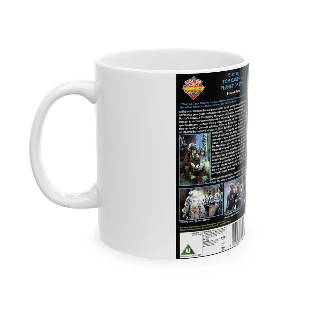 DOCTOR WHO PLANET OF EVIL (VHS COVER) - White Coffee Mug-Go Mug Yourself