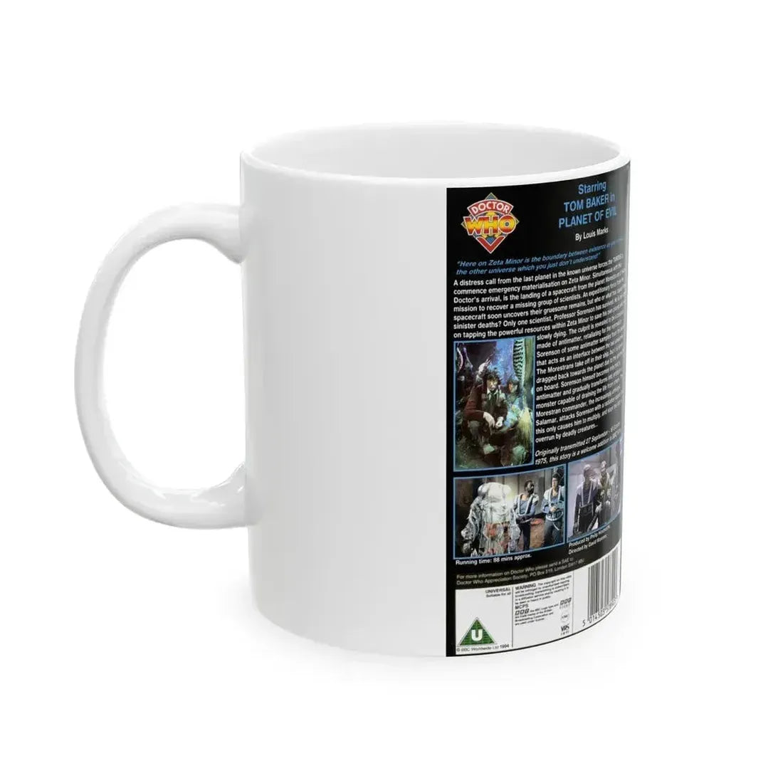 DOCTOR WHO PLANET OF EVIL (VHS COVER) - White Coffee Mug - Go Mug Yourself