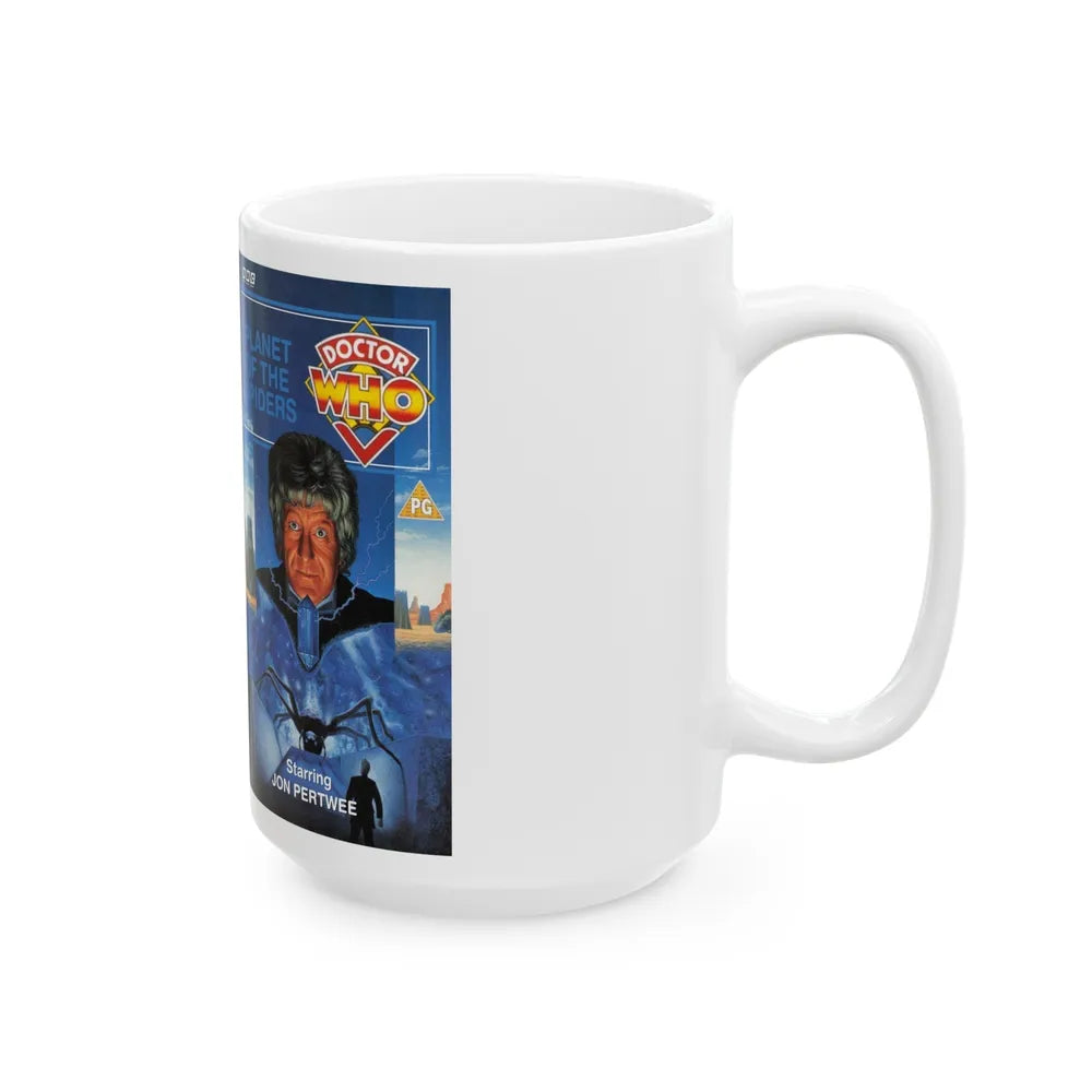 DOCTOR WHO PLANET OF THE SPIDERS JON PERTWEE (VHS COVER) - White Coffee Mug-Go Mug Yourself