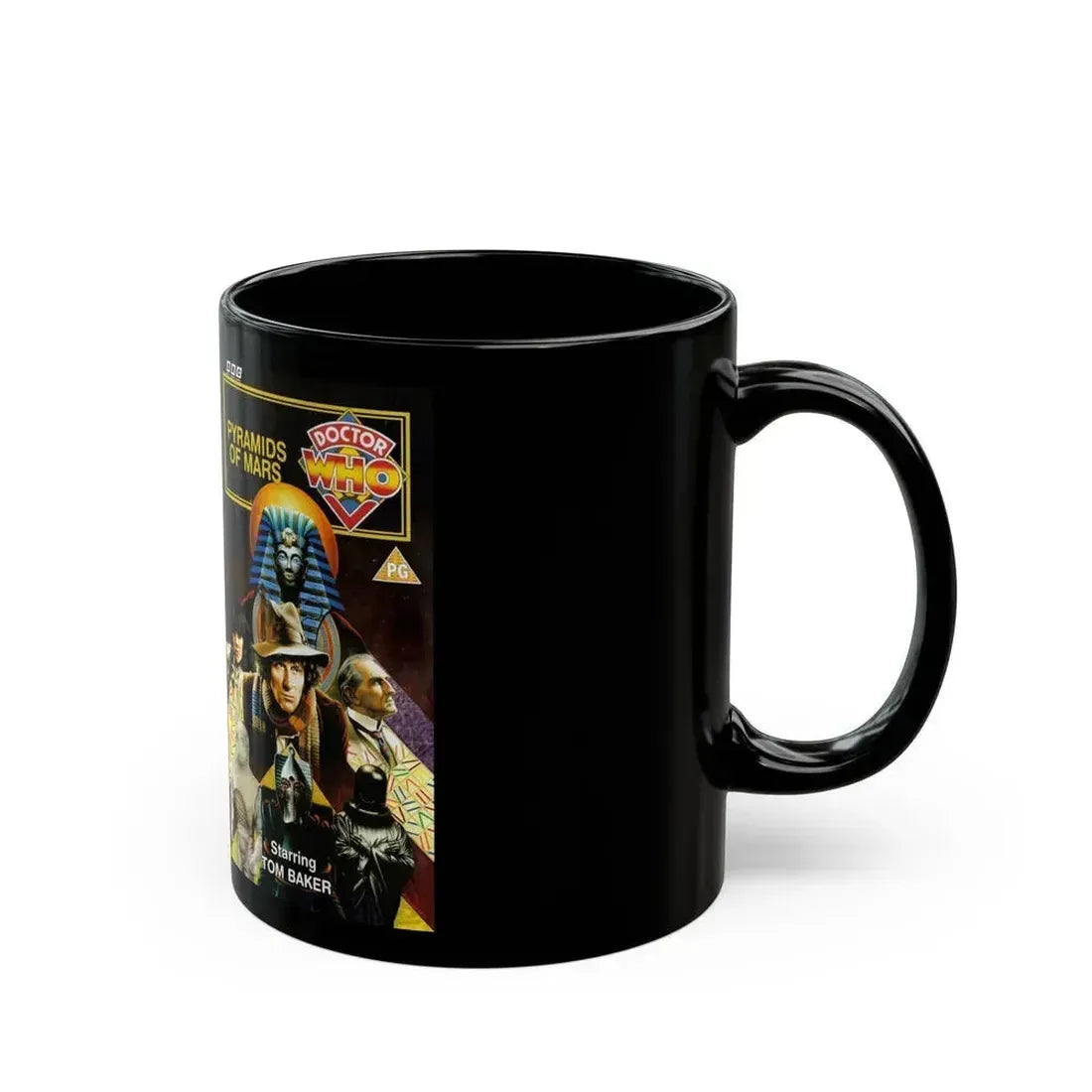 DOCTOR WHO PYRAMIDS OF MARS (VHS COVER) - Black Coffee Mug - Go Mug Yourself