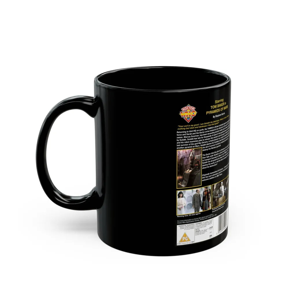 DOCTOR WHO PYRAMIDS OF MARS (VHS COVER) - Black Coffee Mug-Go Mug Yourself