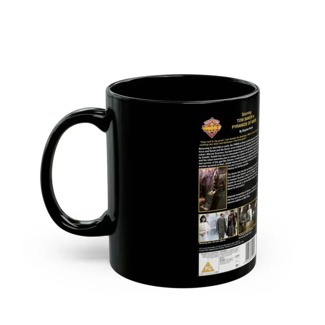 DOCTOR WHO PYRAMIDS OF MARS (VHS COVER) - Black Coffee Mug - Go Mug Yourself