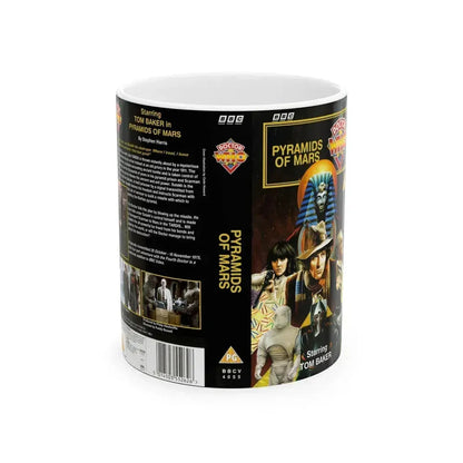 DOCTOR WHO PYRAMIDS OF MARS (VHS COVER) - White Coffee Mug 11oz - Go Mug Yourself