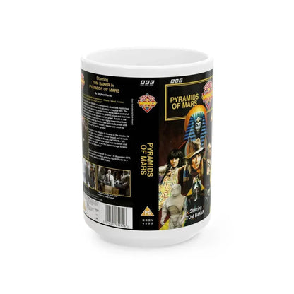 DOCTOR WHO PYRAMIDS OF MARS (VHS COVER) - White Coffee Mug 15oz - Go Mug Yourself