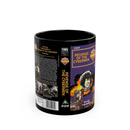 DOCTOR WHO REVENGE OF THE CYBERMEN (VHS COVER) - Black Coffee Mug-11oz-Go Mug Yourself