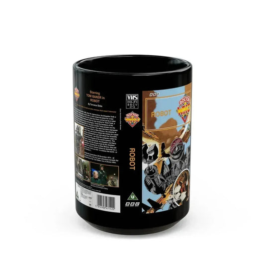 DOCTOR WHO ROBOT (VHS COVER) - Black Coffee Mug 15oz - Go Mug Yourself