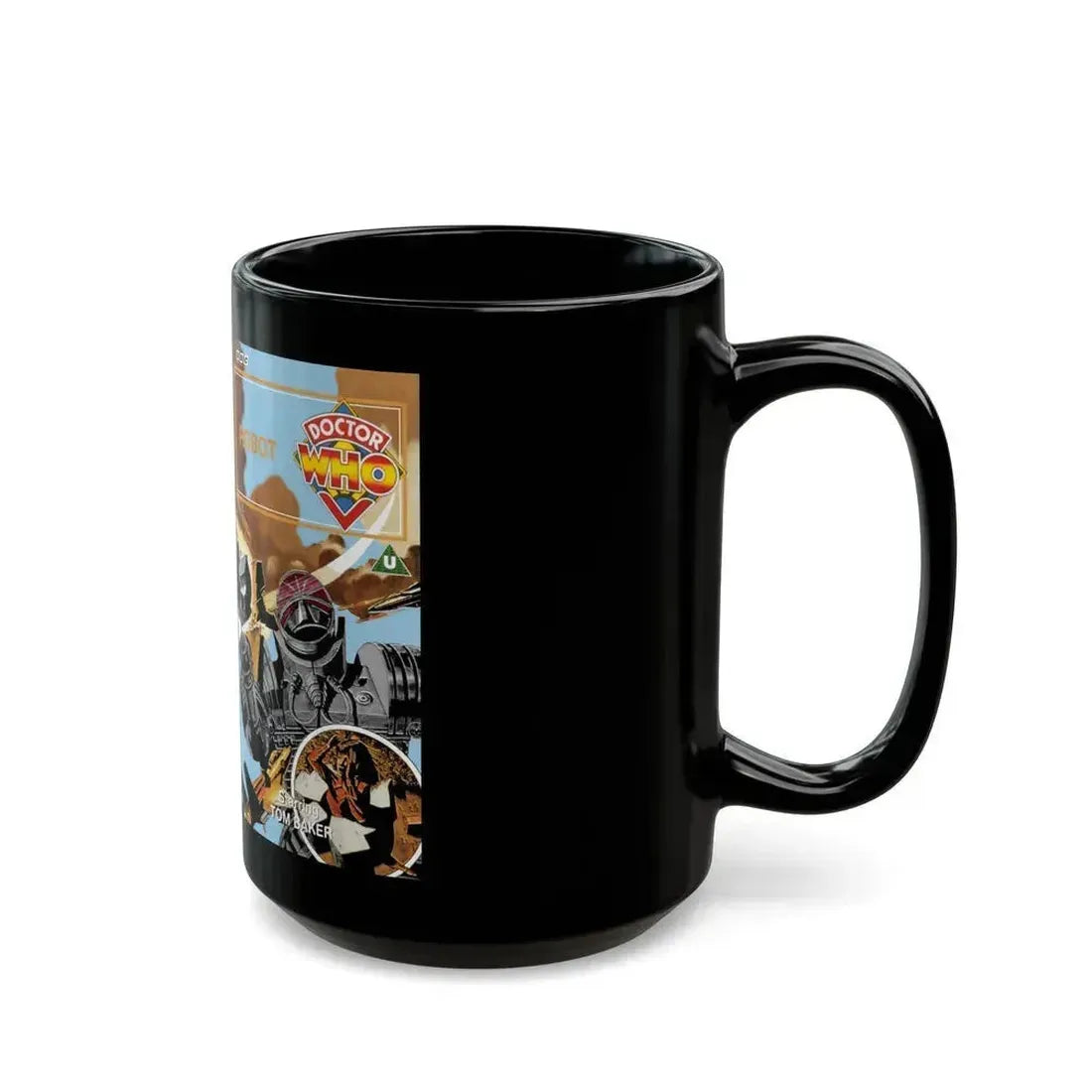 DOCTOR WHO ROBOT (VHS COVER) - Black Coffee Mug - Go Mug Yourself