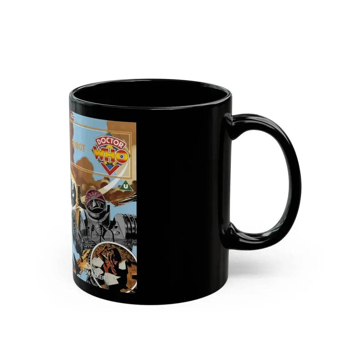 DOCTOR WHO ROBOT (VHS COVER) - Black Coffee Mug - Go Mug Yourself