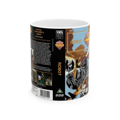 DOCTOR WHO ROBOT (VHS COVER) - White Coffee Mug-11oz-Go Mug Yourself