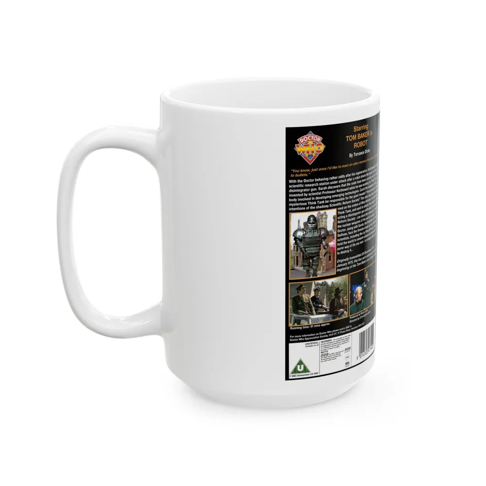 DOCTOR WHO ROBOT (VHS COVER) - White Coffee Mug-Go Mug Yourself