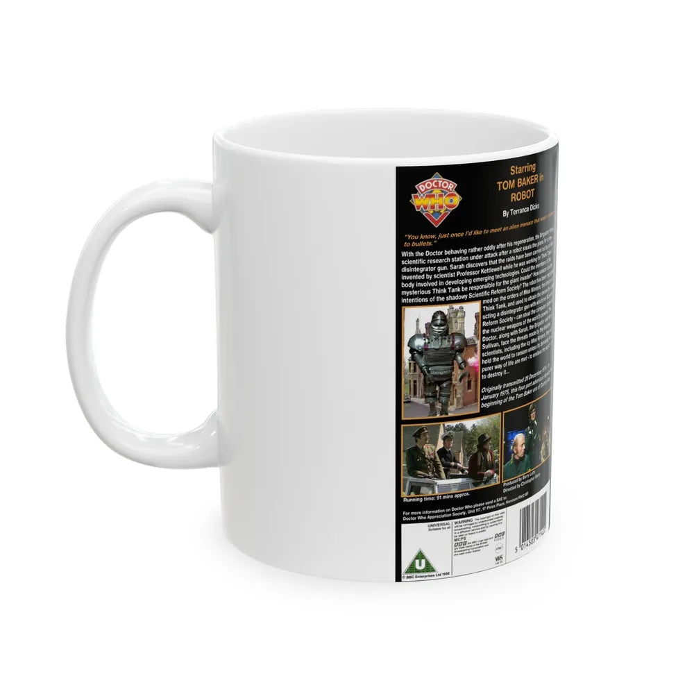 DOCTOR WHO ROBOT (VHS COVER) - White Coffee Mug-Go Mug Yourself