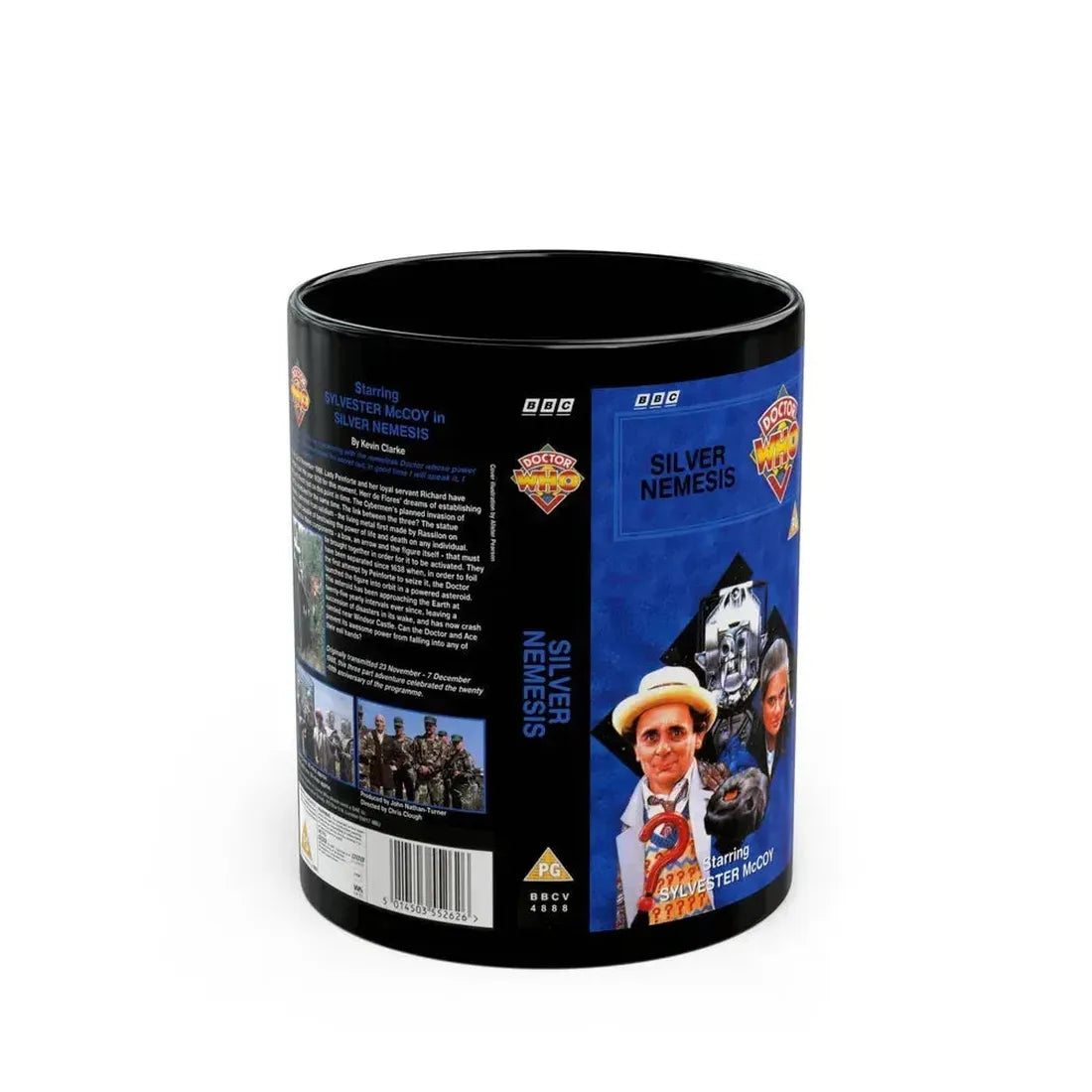 DOCTOR WHO SILVER NEMESIS (VHS COVER) - Black Coffee Mug 11oz - Go Mug Yourself