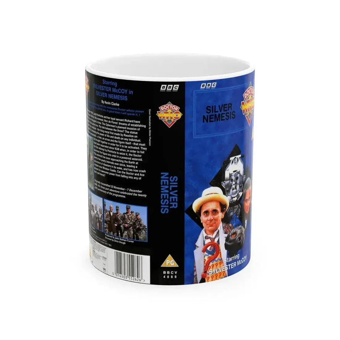 DOCTOR WHO SILVER NEMESIS (VHS COVER) - White Coffee Mug 11oz - Go Mug Yourself