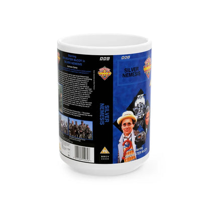 DOCTOR WHO SILVER NEMESIS (VHS COVER) - White Coffee Mug-15oz-Go Mug Yourself