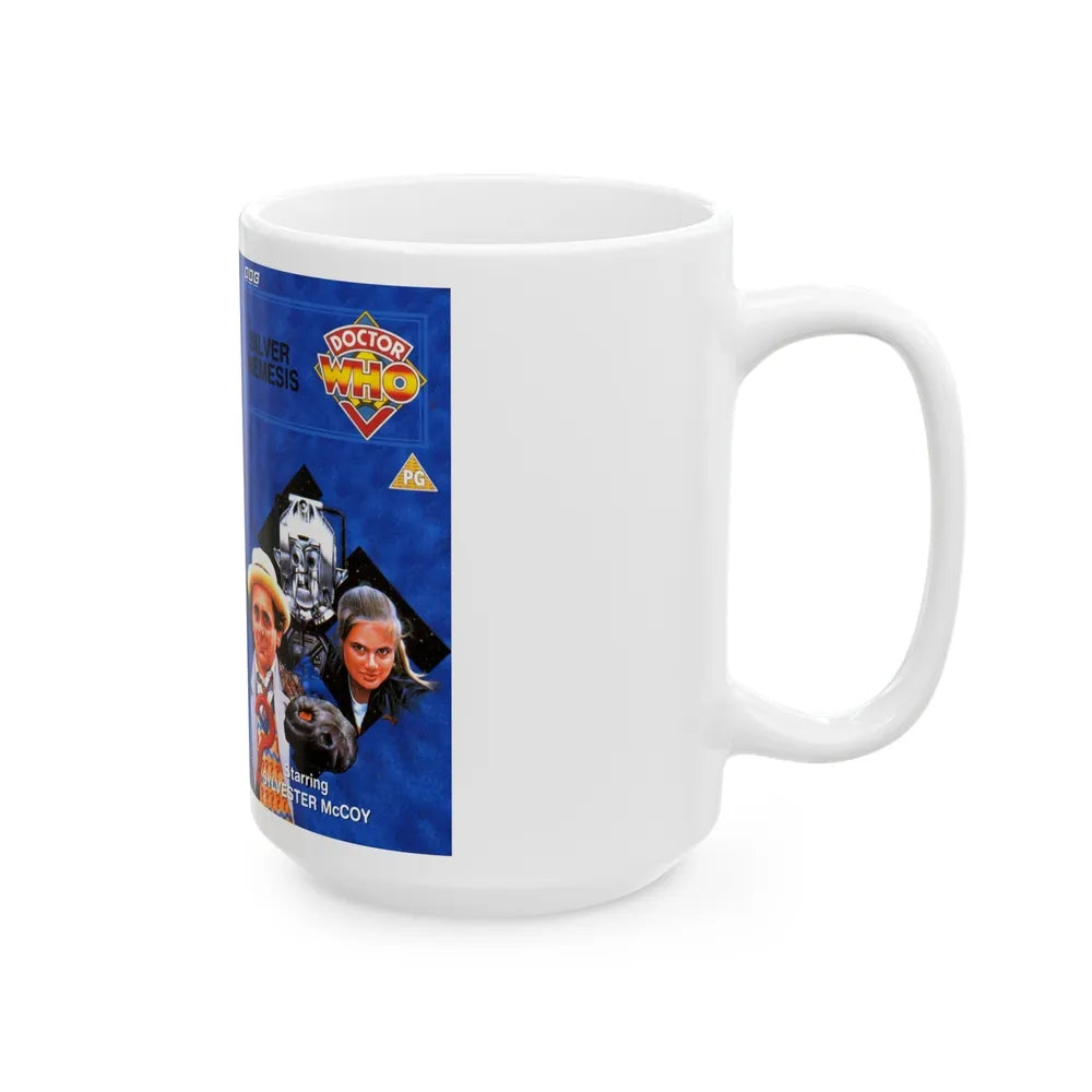 DOCTOR WHO SILVER NEMESIS (VHS COVER) - White Coffee Mug-Go Mug Yourself