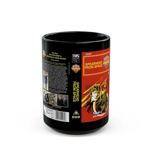 DOCTOR WHO SPEARHEAD FROM SPACE (VHS COVER) - Black Coffee Mug-15oz-Go Mug Yourself