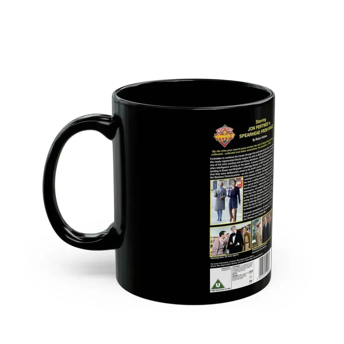 DOCTOR WHO SPEARHEAD FROM SPACE (VHS COVER) - Black Coffee Mug - Go Mug Yourself