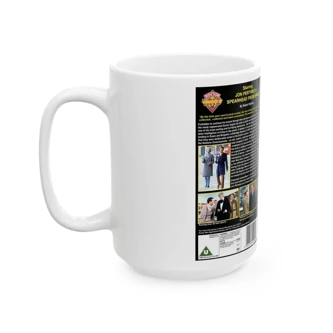DOCTOR WHO SPEARHEAD FROM SPACE (VHS COVER) - White Coffee Mug - Go Mug Yourself