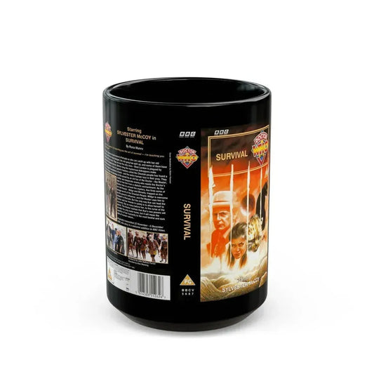 DOCTOR WHO SURVIVAL SYLVESTER MCCOY (VHS COVER) - Black Coffee Mug 15oz - Go Mug Yourself