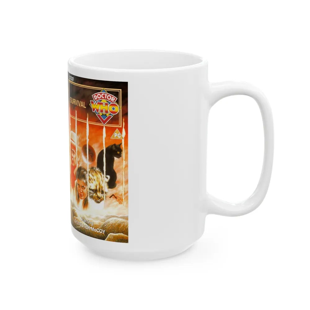 DOCTOR WHO SURVIVAL SYLVESTER MCCOY (VHS COVER) - White Coffee Mug-Go Mug Yourself