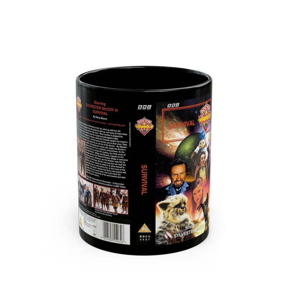 DOCTOR WHO SURVIVAL (VHS COVER) - Black Coffee Mug-11oz-Go Mug Yourself