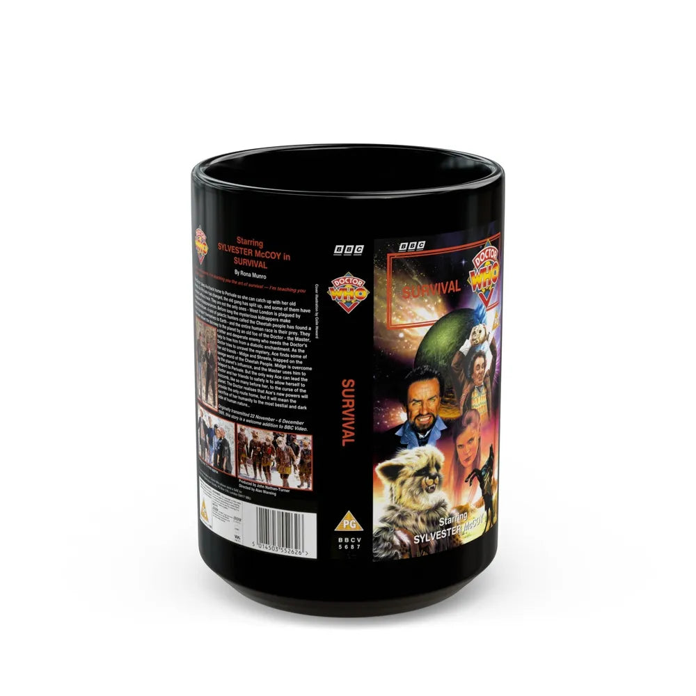 DOCTOR WHO SURVIVAL (VHS COVER) - Black Coffee Mug-15oz-Go Mug Yourself