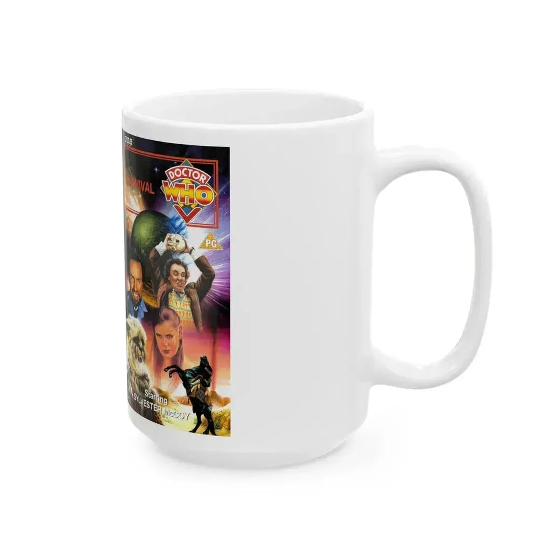 DOCTOR WHO SURVIVAL (VHS COVER) - White Coffee Mug - Go Mug Yourself
