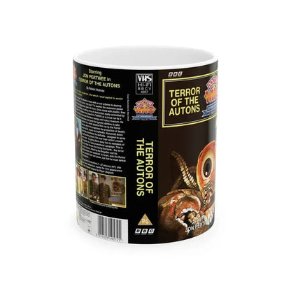 DOCTOR WHO TERROR OF THE AUTONS JON PERTWEE (VHS COVER) - White Coffee Mug 11oz - Go Mug Yourself