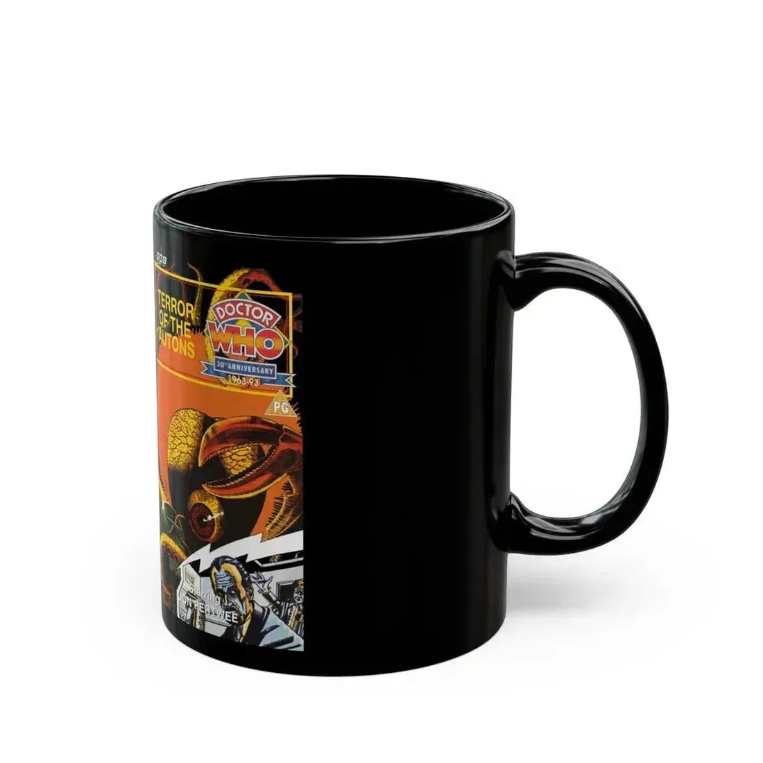 DOCTOR WHO TERROR OF THE AUTONS (VHS COVER) - Black Coffee Mug - Go Mug Yourself
