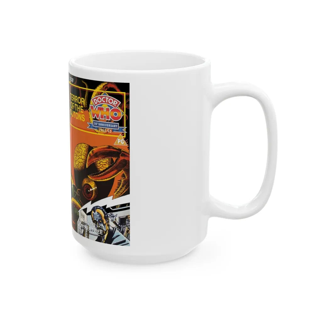 DOCTOR WHO TERROR OF THE AUTONS (VHS COVER) - White Coffee Mug-Go Mug Yourself