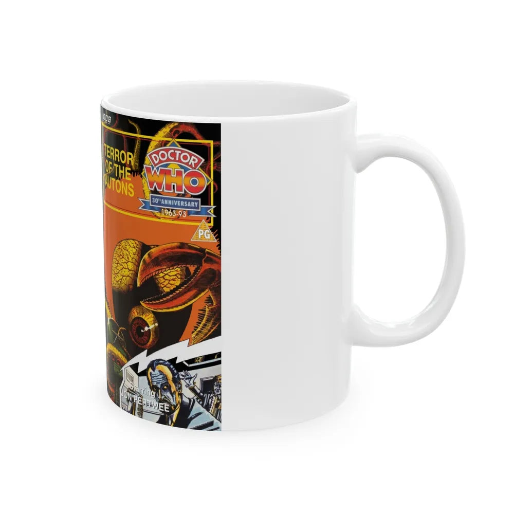 DOCTOR WHO TERROR OF THE AUTONS (VHS COVER) - White Coffee Mug-Go Mug Yourself