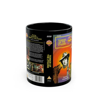 DOCTOR WHO TERROR OF THE ZYGONS (VHS COVER) - Black Coffee Mug-11oz-Go Mug Yourself