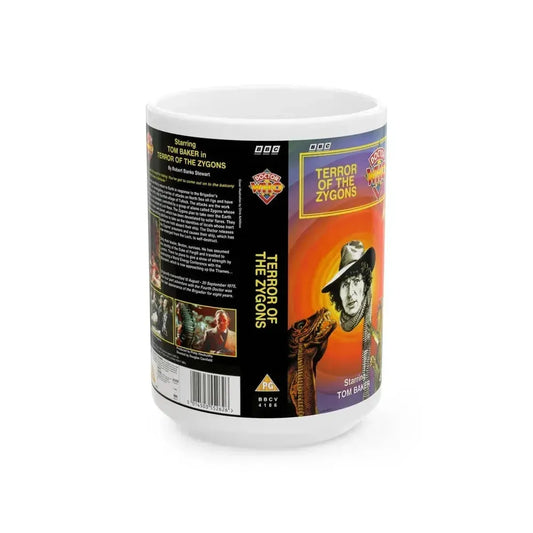 DOCTOR WHO TERROR OF THE ZYGONS (VHS COVER) - White Coffee Mug 15oz - Go Mug Yourself
