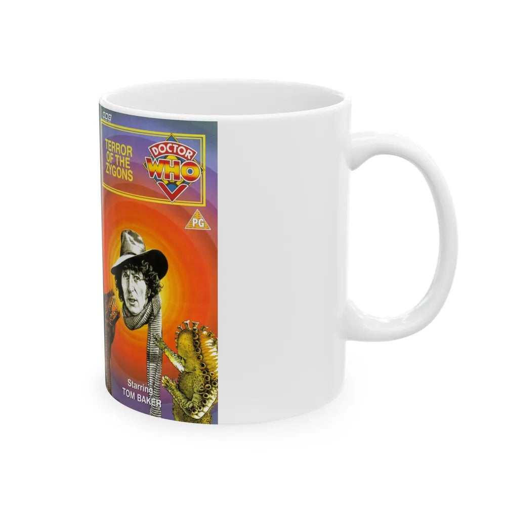 DOCTOR WHO TERROR OF THE ZYGONS (VHS COVER) - White Coffee Mug-Go Mug Yourself